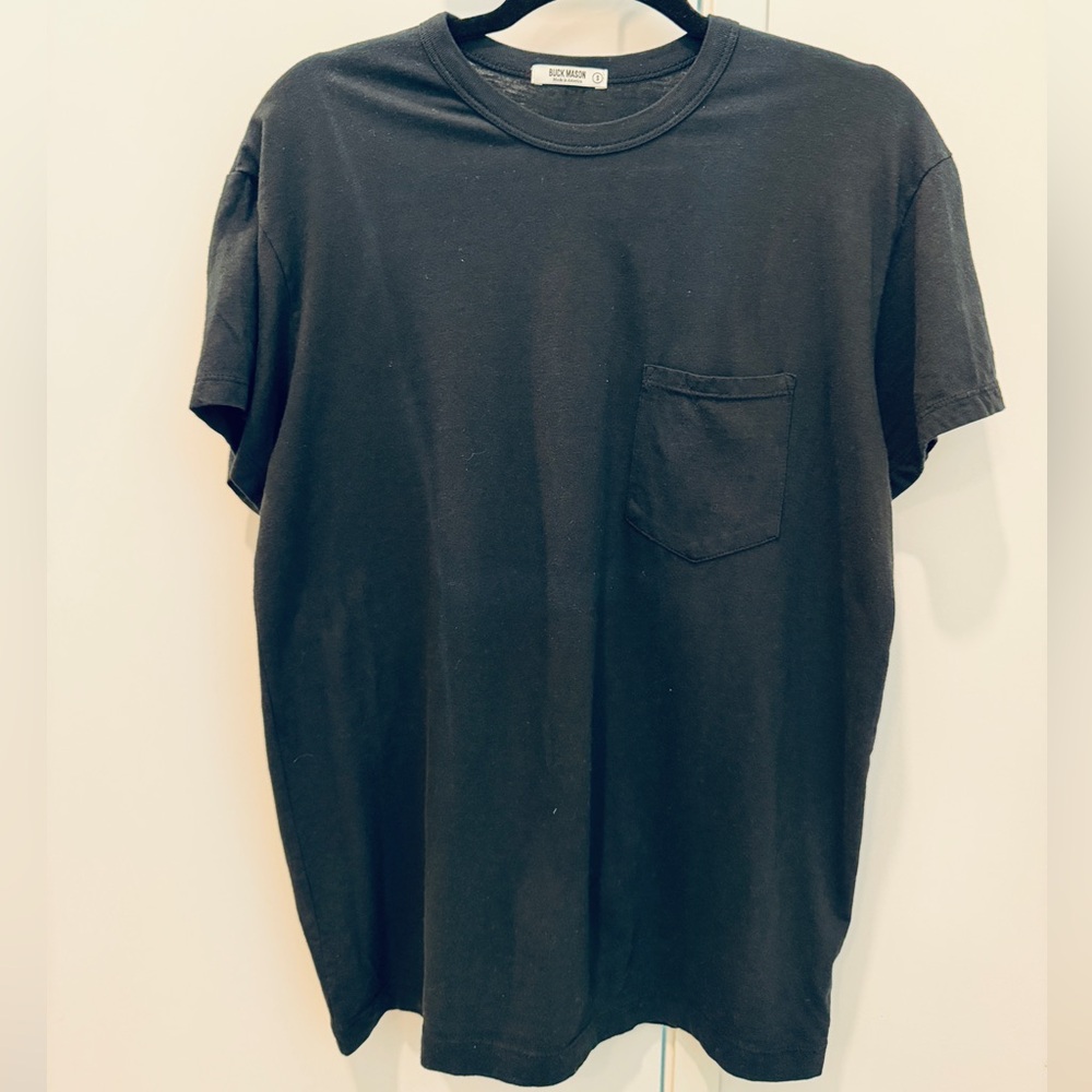 Buck Mason Black Pocket Tee
